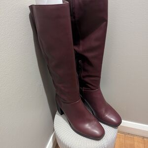 a new day Burgandy Heeled Boots